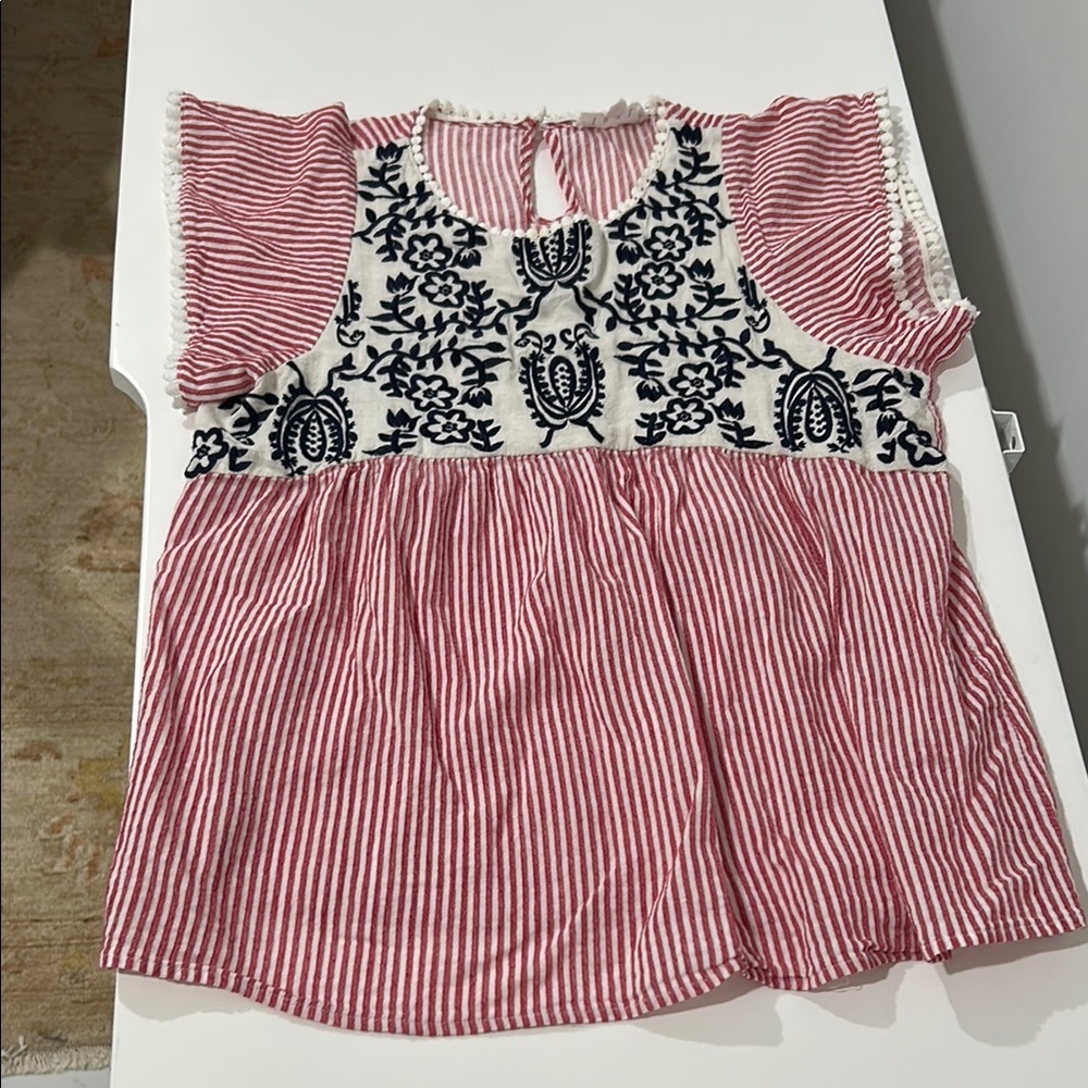 Striped Red and White Top